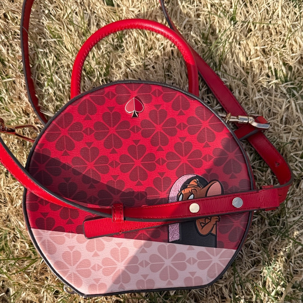 kate spade Red and Pink Round Crossbody Bag with Cartoon Mouse - Picture 2 of 4